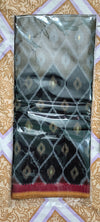 Brown-black multi coloured printed saree
